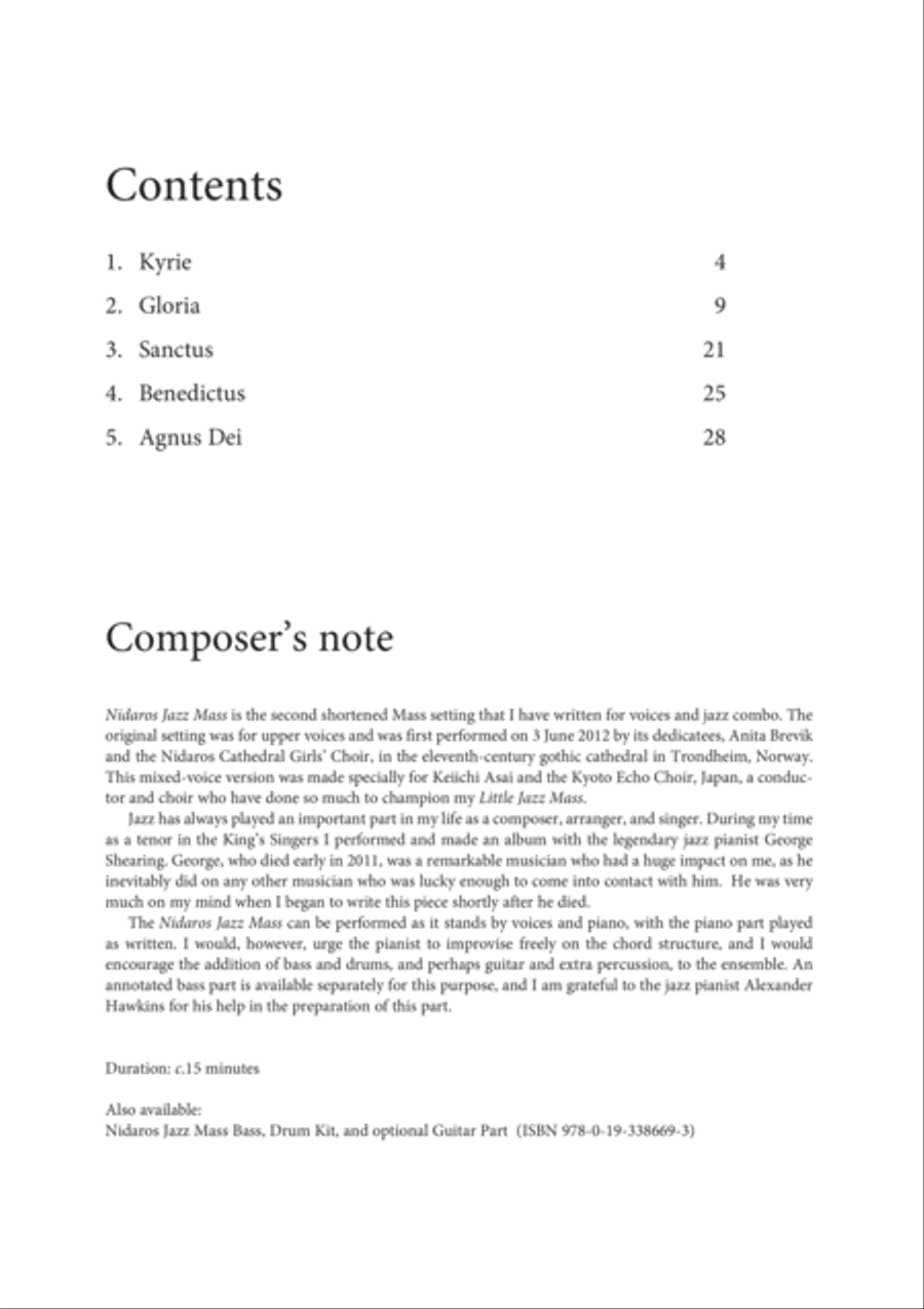 Nidaros Jazz Mass 4-Part scores gallery preview page 3