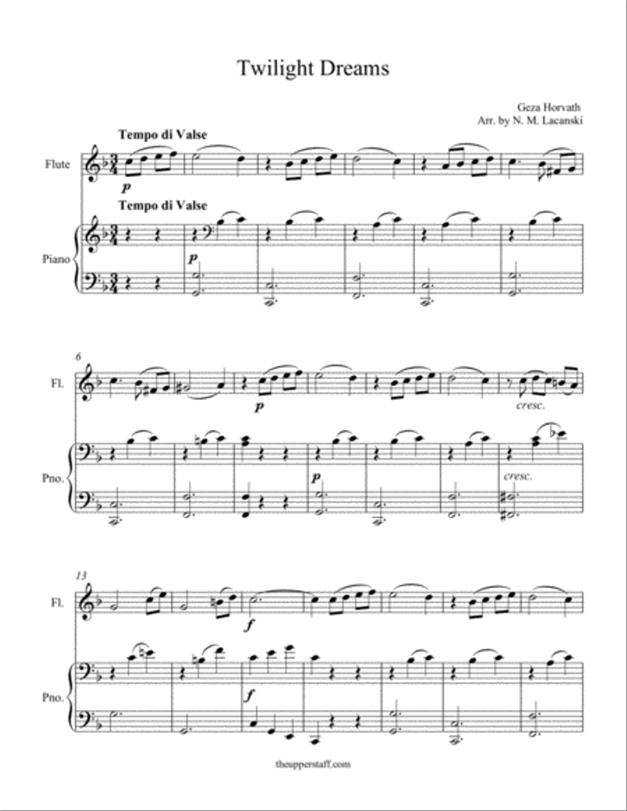 Twilight Dreams Flute Solo scores gallery preview page 1
