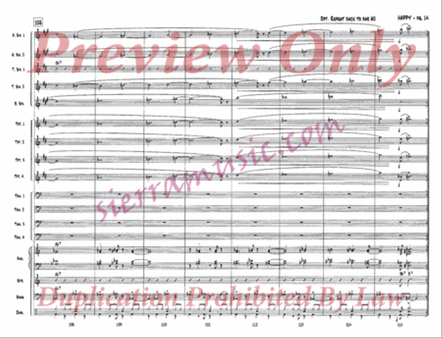Happy (from One Foot in the Swamp) Jazz Ensemble scores gallery preview page 15