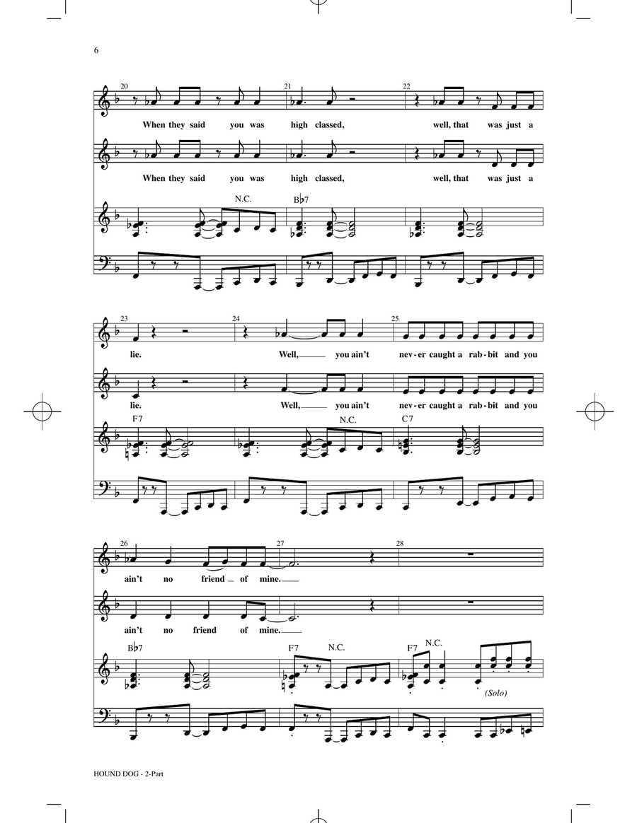 Hound Dog (arr. Kirby Shaw) 2-Part scores gallery preview page 4