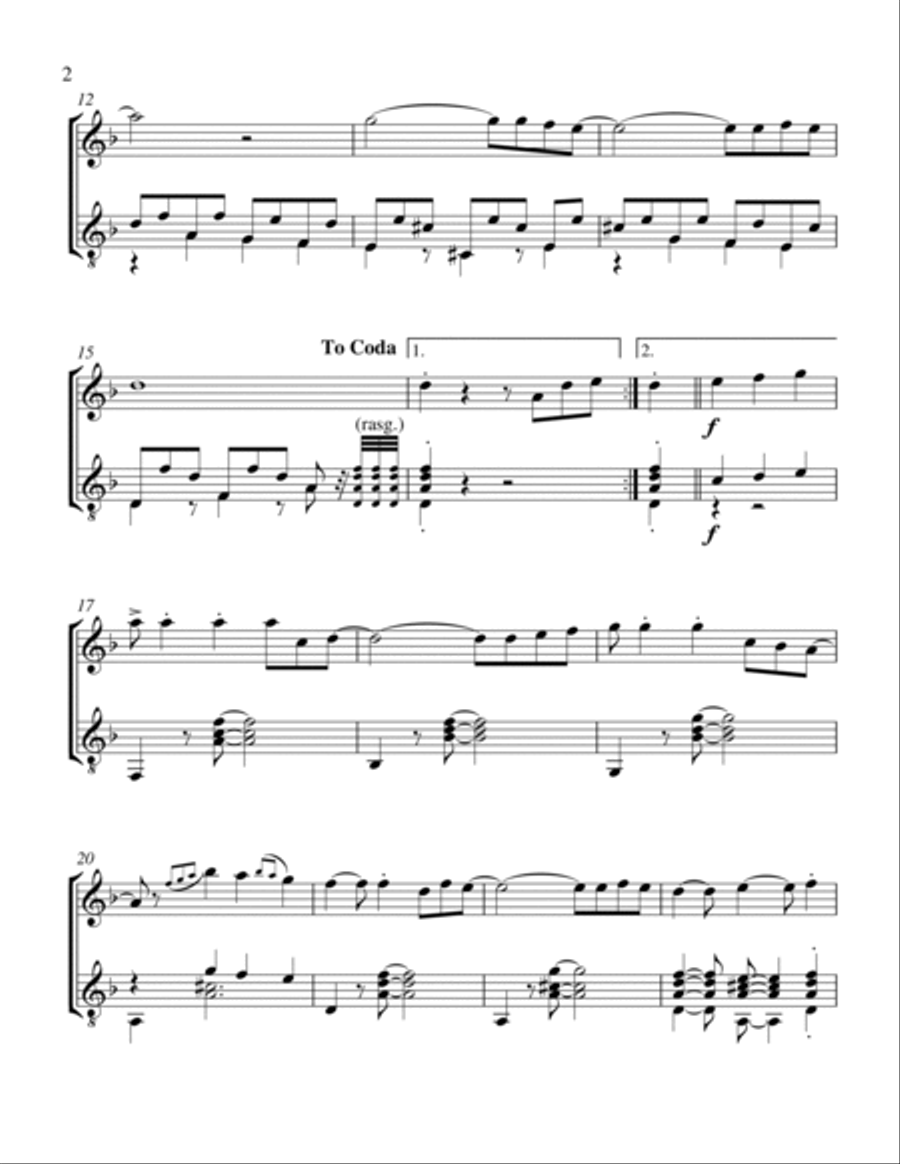 Chocolate (Flute and Guitar) - Score and Parts Flute scores gallery preview page 2