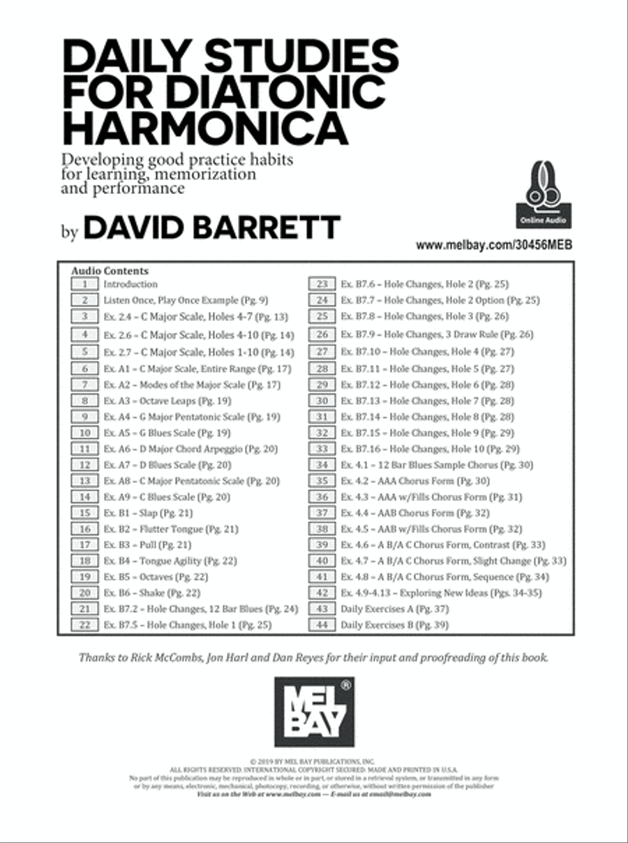 Daily Studies for Diatonic Harmonica Harmonica scores gallery preview page 2