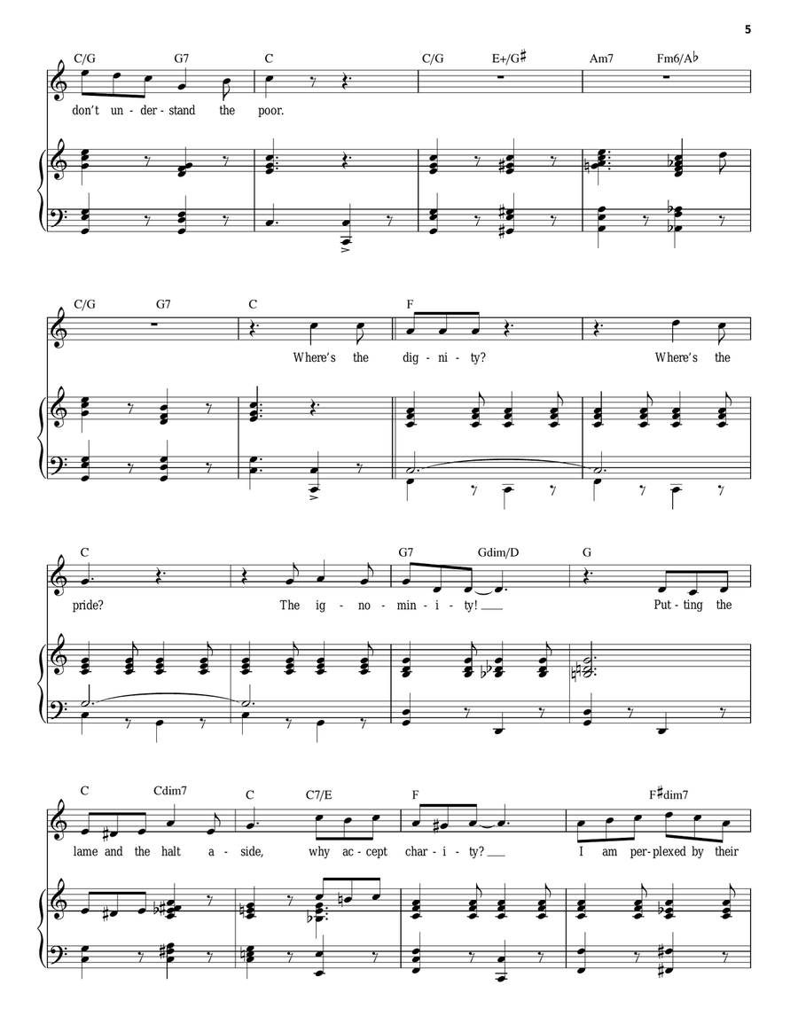 I Don't Understand The Poor (Solo version) Piano, Vocal scores gallery preview page 5