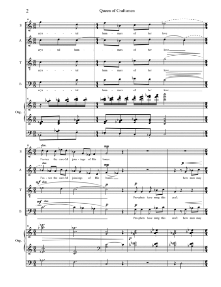Queen of Craftsmen for SATB choir and organ image number null