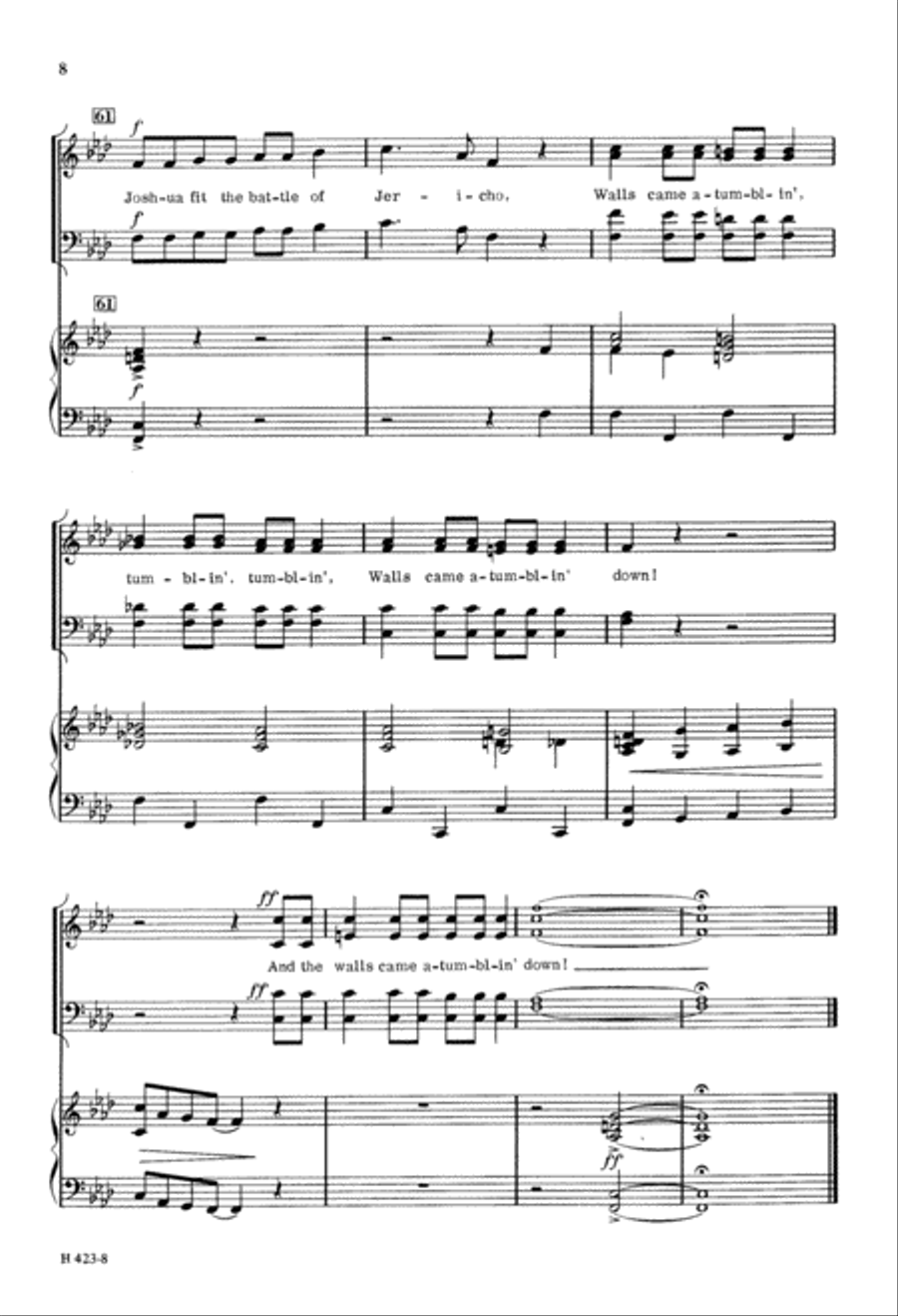 Joshua Fit the Battle of Jericho 4-Part scores gallery preview page 9