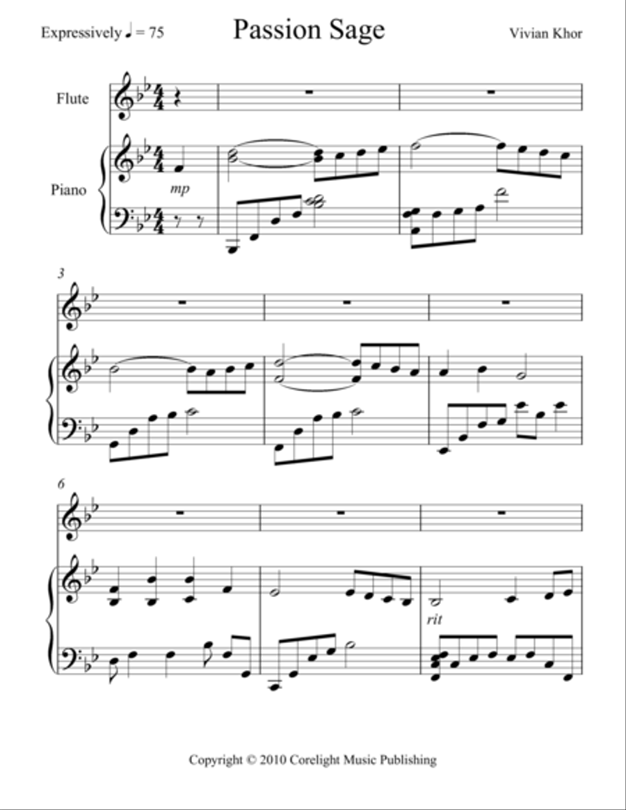 Passion Sage Flute Solo scores gallery preview page 1
