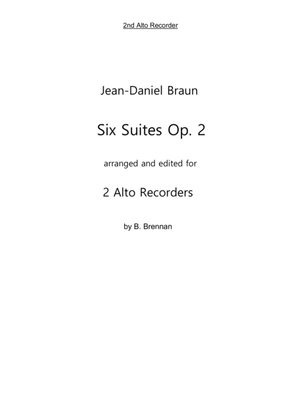 Book cover for JD Braun, Six Suites op. 2 for Treble Recorder, 2nd Alto part