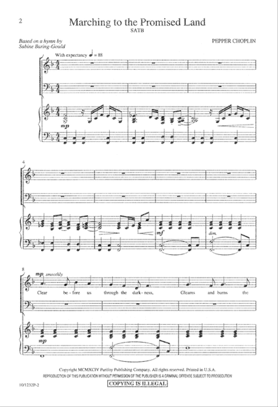 Marching to the Promised Land 4-Part scores gallery preview page 2