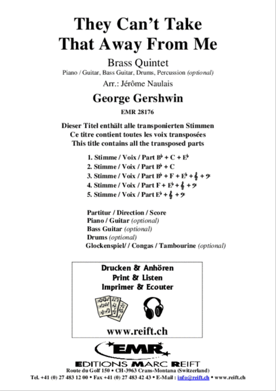 They Can't Take That Away From Me Brass Band scores gallery preview page 2