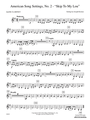 American Song Settings, No. 2: 2nd B-flat Clarinet