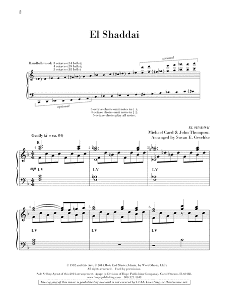 El Shaddai 5-Octaves scores gallery preview page 3
