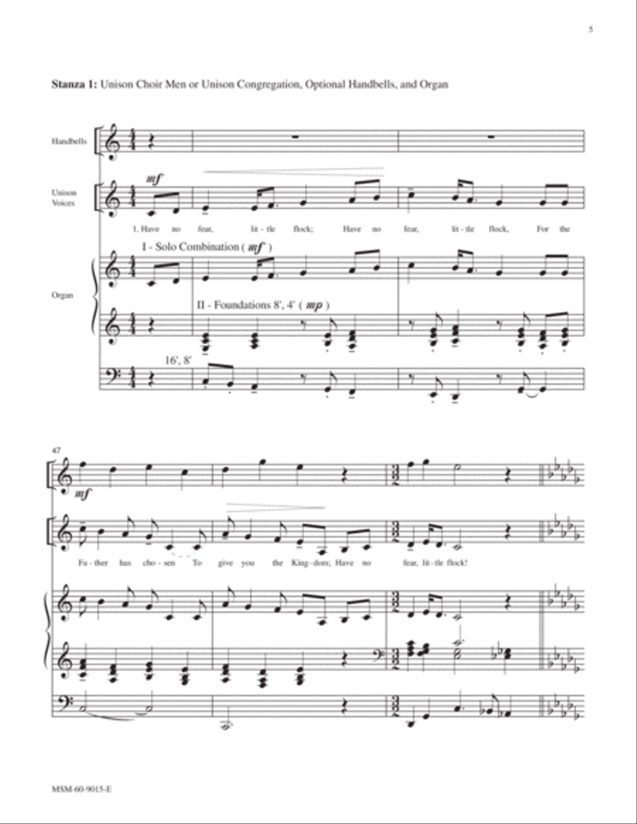 Have No Fear, Little Flock (Downloadable Full Score and Instrumental Parts) Choir scores gallery preview page 5
