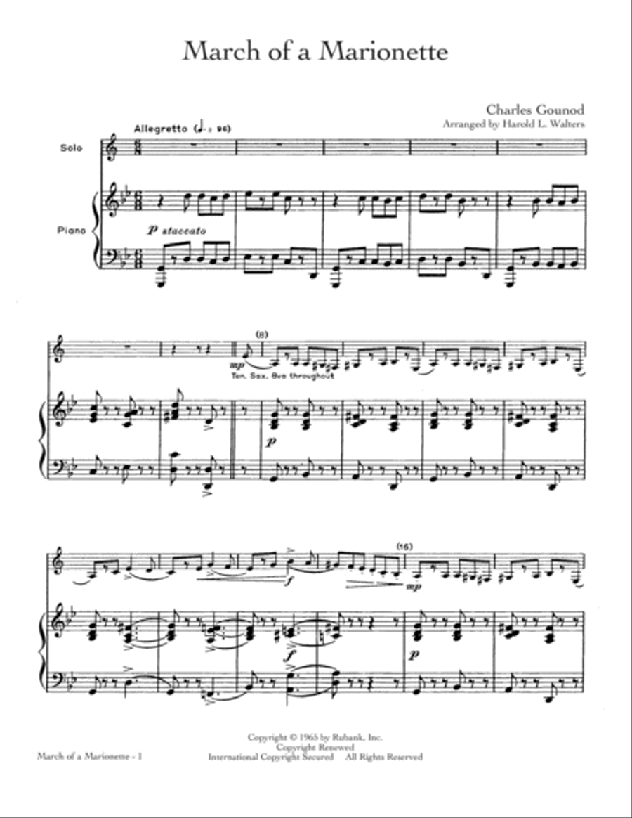 March Of A Marionette School and Community scores gallery preview page 1