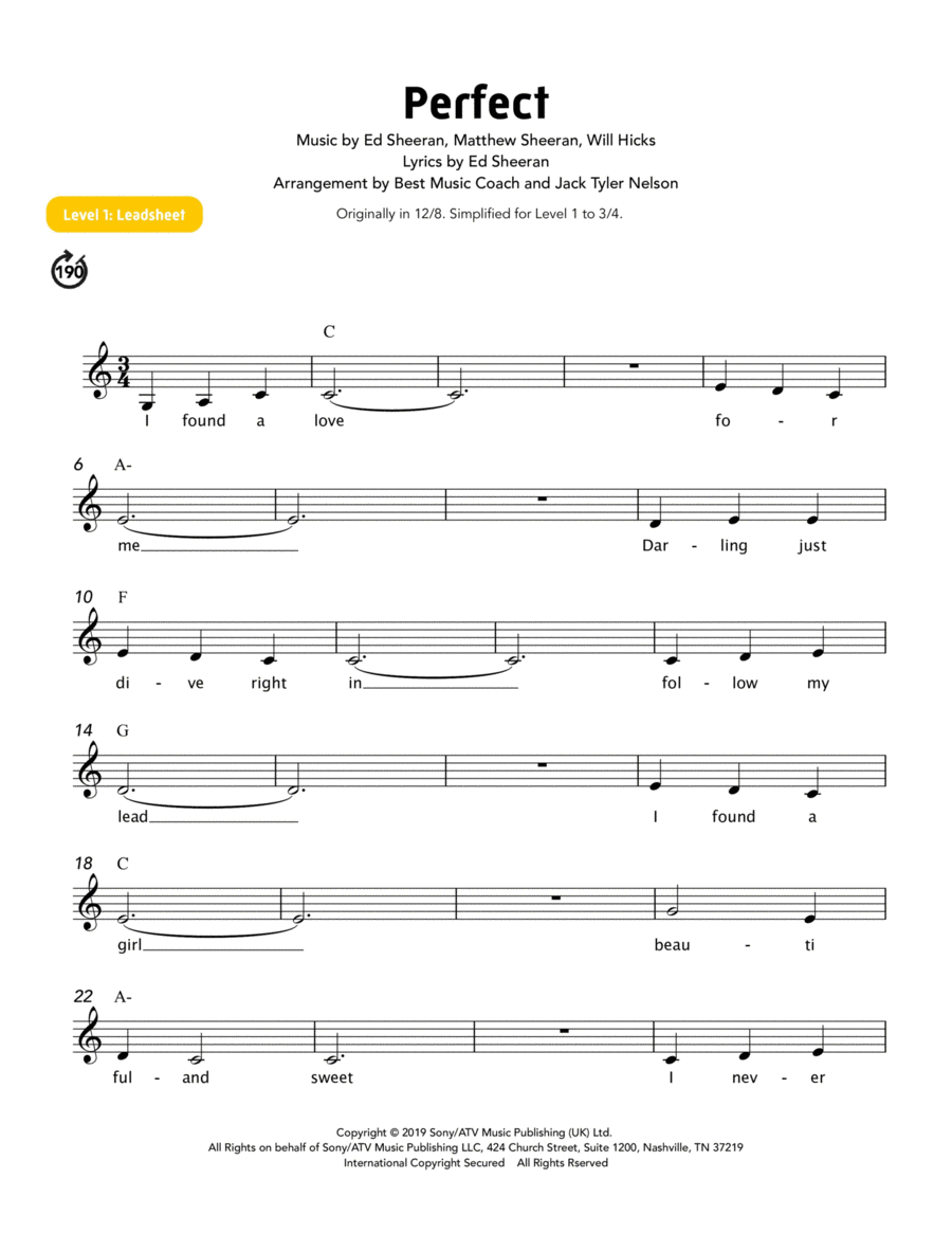 Perfect Easy Piano scores gallery preview page 1