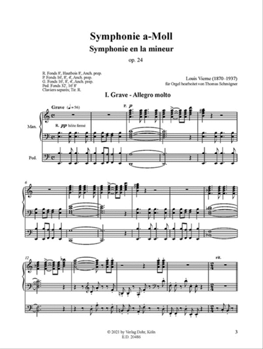 Symphonie en la mineur op. 24 (für Orgel) Organ scores gallery preview page 2