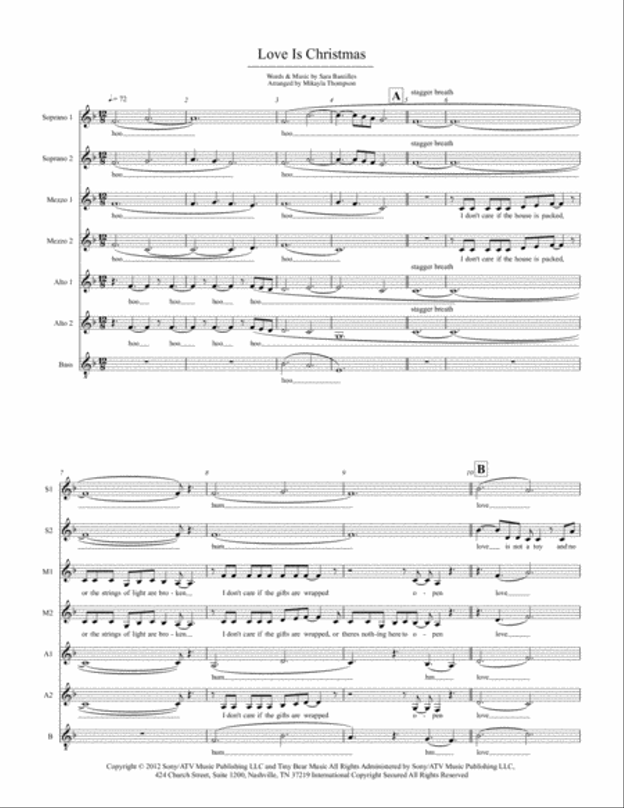 Love Is Christmas Small Ensemble scores gallery preview page 1
