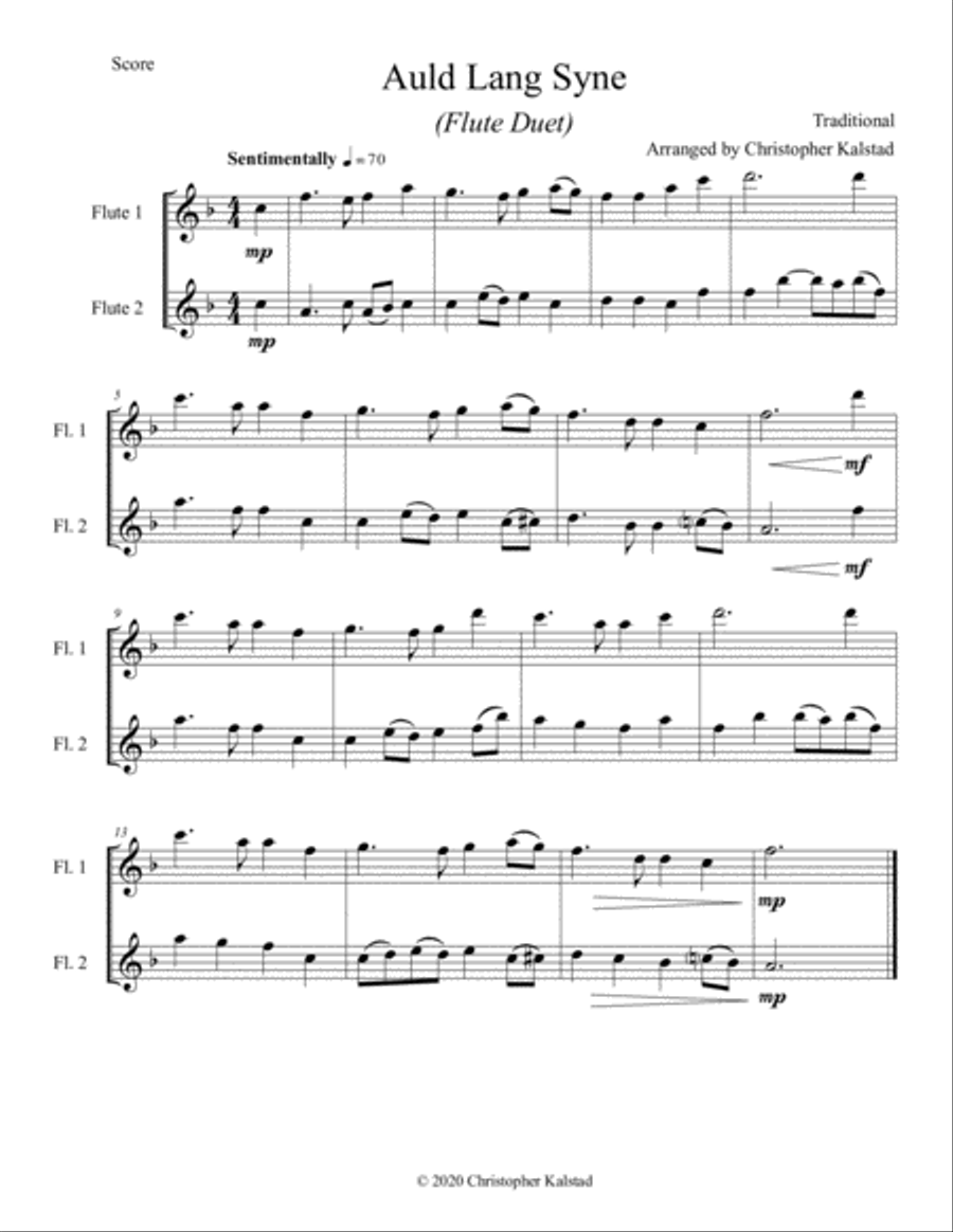 Auld Lang Syne (Flute Duet)