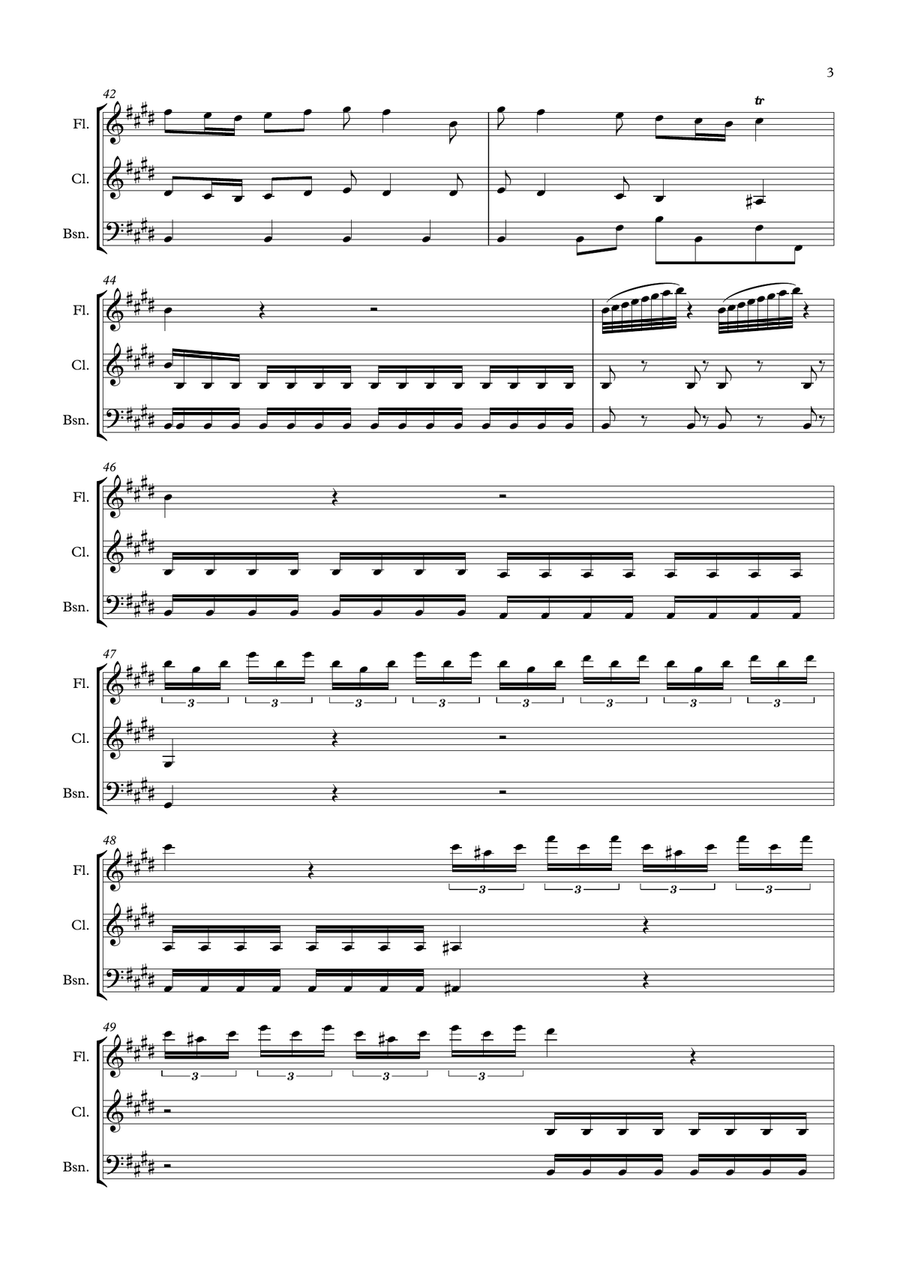 A. Vivaldi, Spring, 1st movement Woodwind Trio scores gallery preview page 3