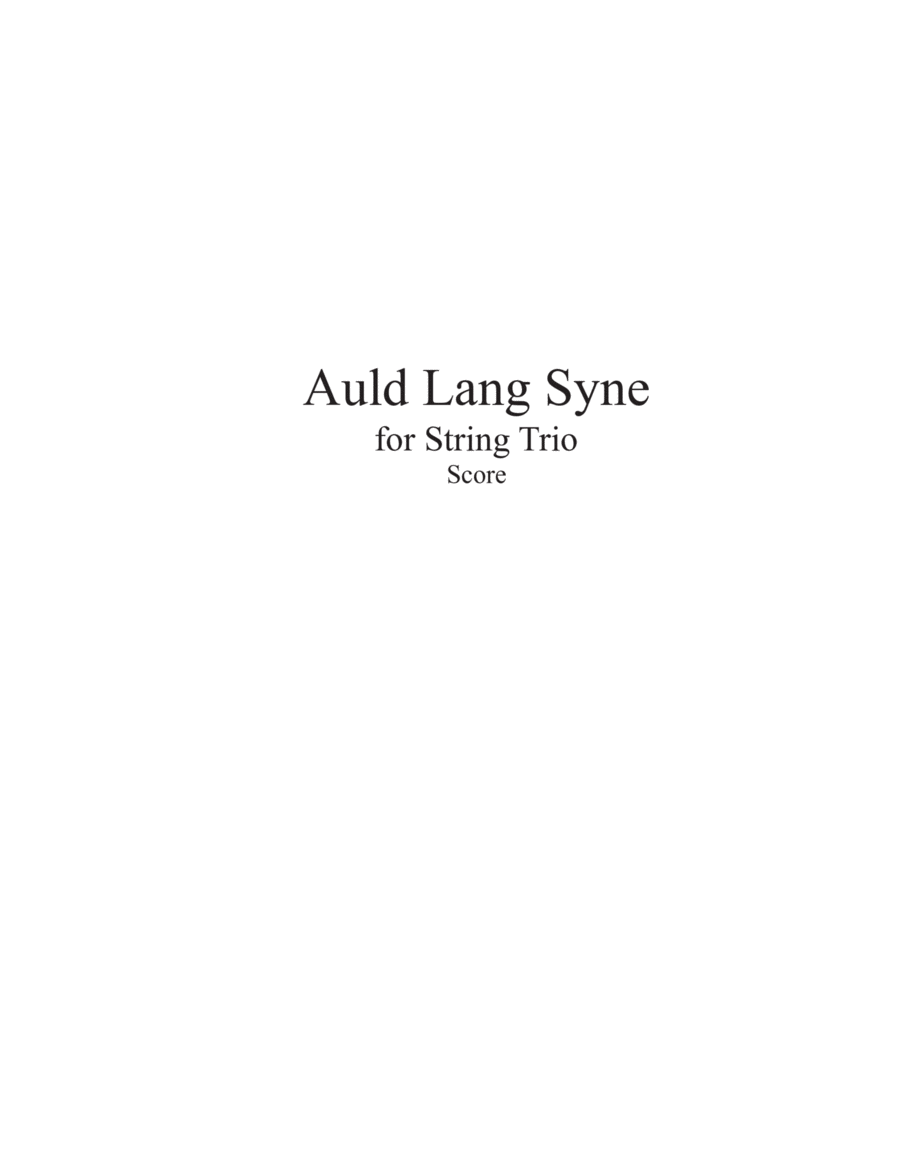Auld Lang Syne for String Trio image number null