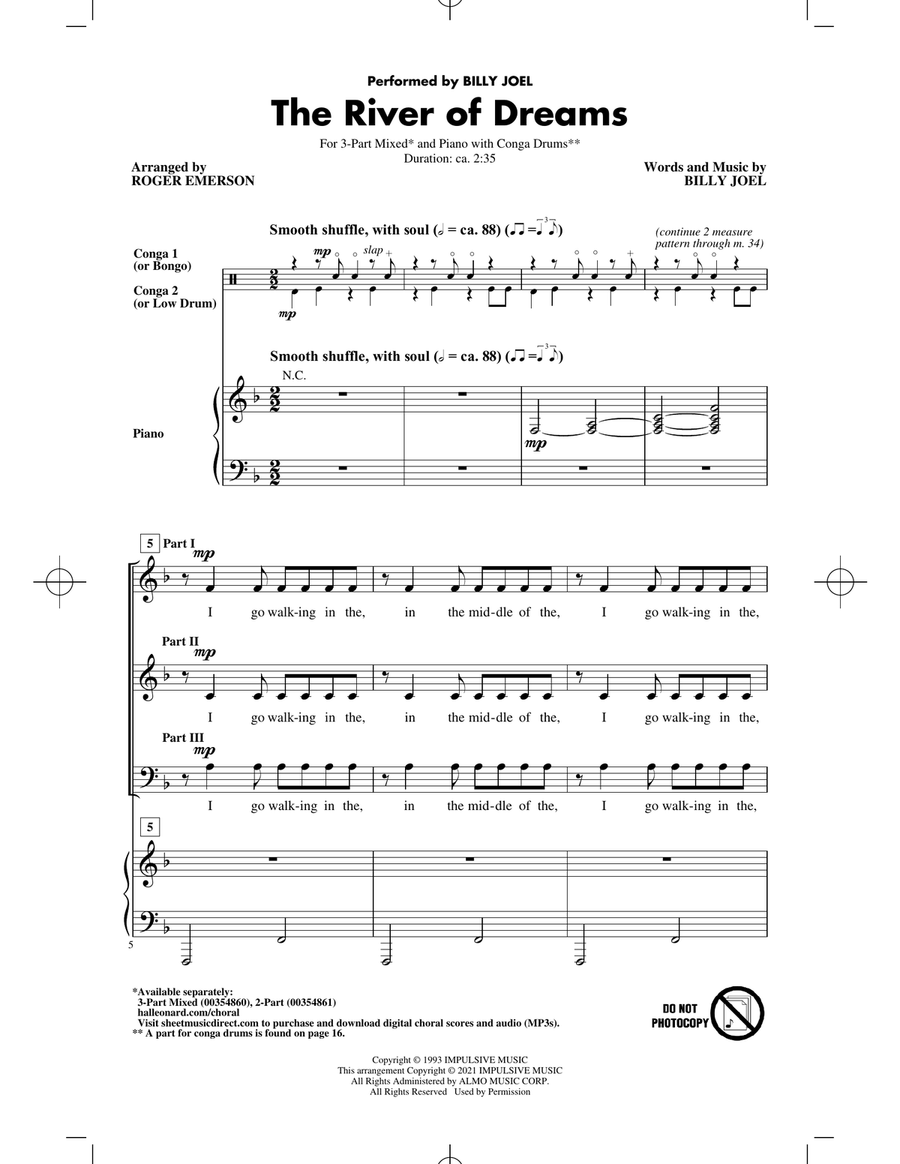 The River Of Dreams (arr. Roger Emerson) 3-Part scores gallery preview page 1