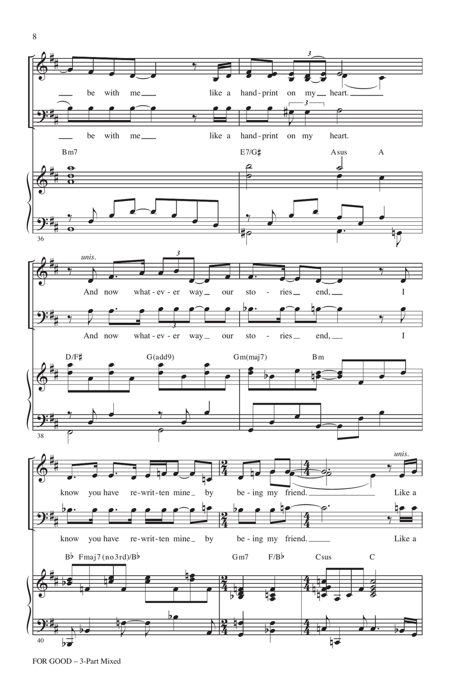 For Good (from Wicked) (arr. Roger Emerson) 3-Part scores gallery preview page 6