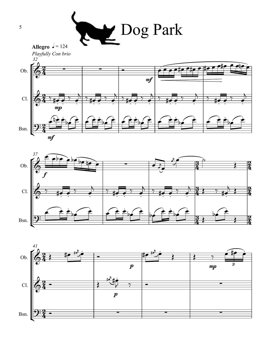 Dog Diaries - for Woodwind Trio Woodwind Trio scores gallery preview page 6