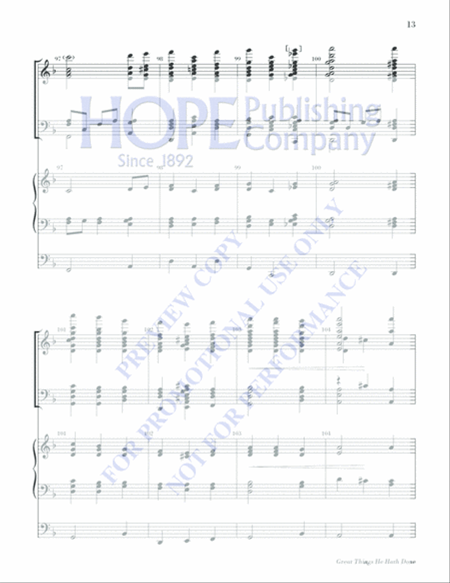 Great Things He Hath Done Handbell Choir scores gallery preview page 13