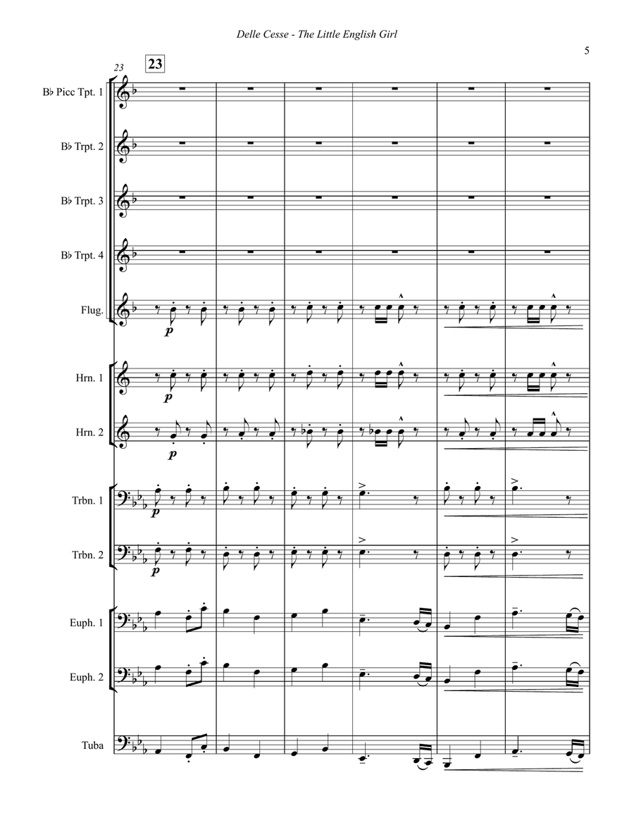 The Little English Girl (L'Inglesina) March for 12-part Brass Ensemble Brass Ensemble scores gallery preview page 5