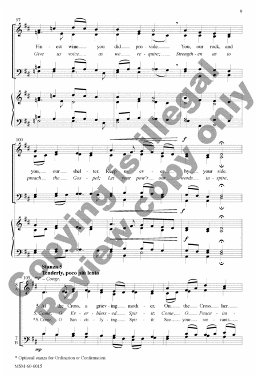 Sound the Bell of Holy Freedom: Come to Us, O Holy Spirit 4-Part scores gallery preview page 20