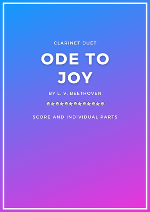 Ode to Joy sheet music for Clarinet Duet