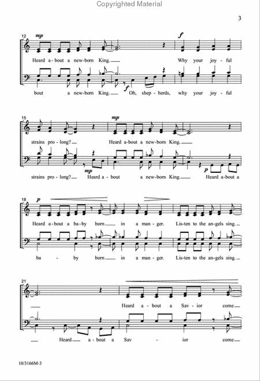 Heard About a Newborn King! 4-Part scores gallery preview page 3