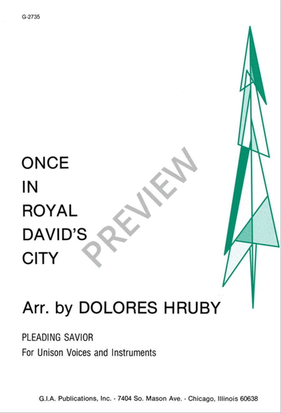 Once in Royal David's City Unison Choir scores gallery preview page 2