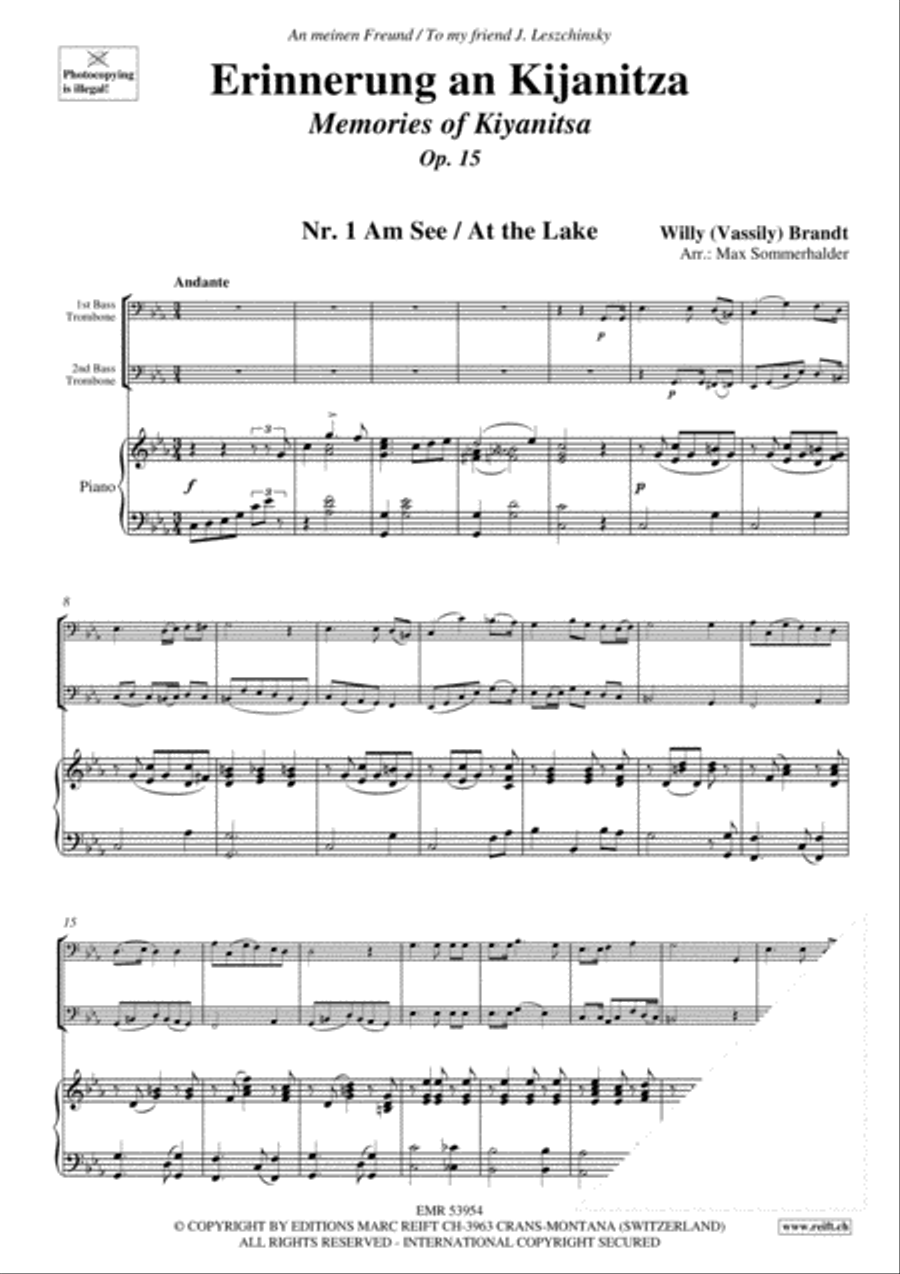 Erinnerung an Kijanitza Trombone scores gallery preview page 3