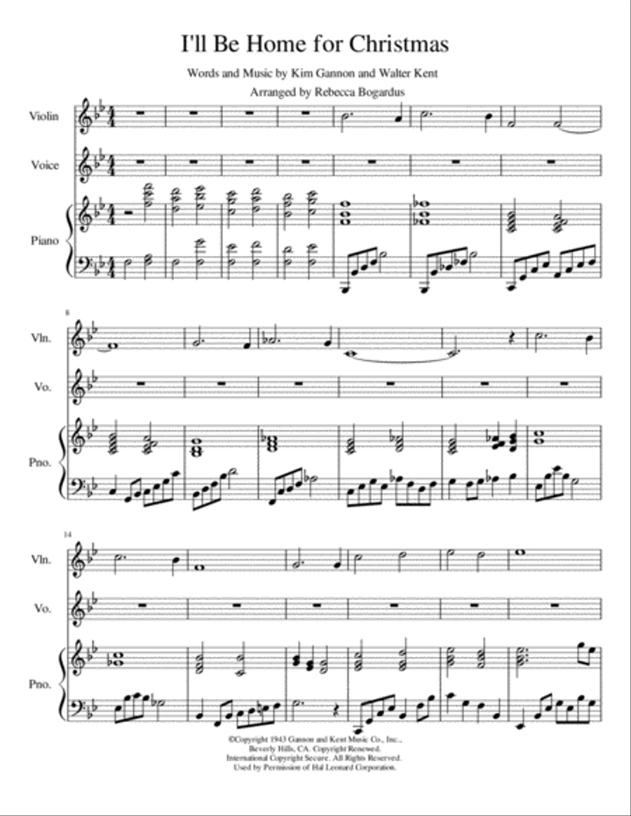 I'll Be Home For Christmas Small Ensemble scores gallery preview page 1