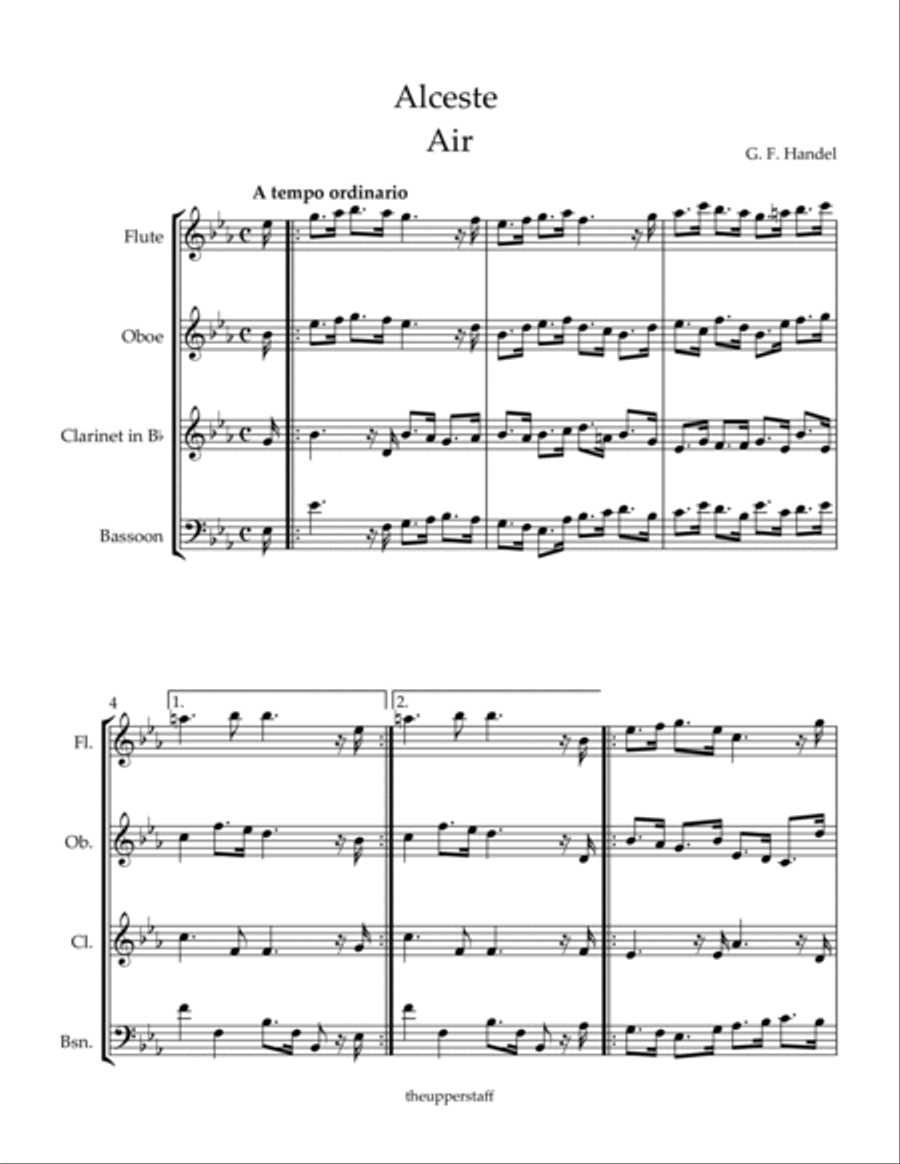 Alceste Air Woodwind Quartet scores gallery preview page 2