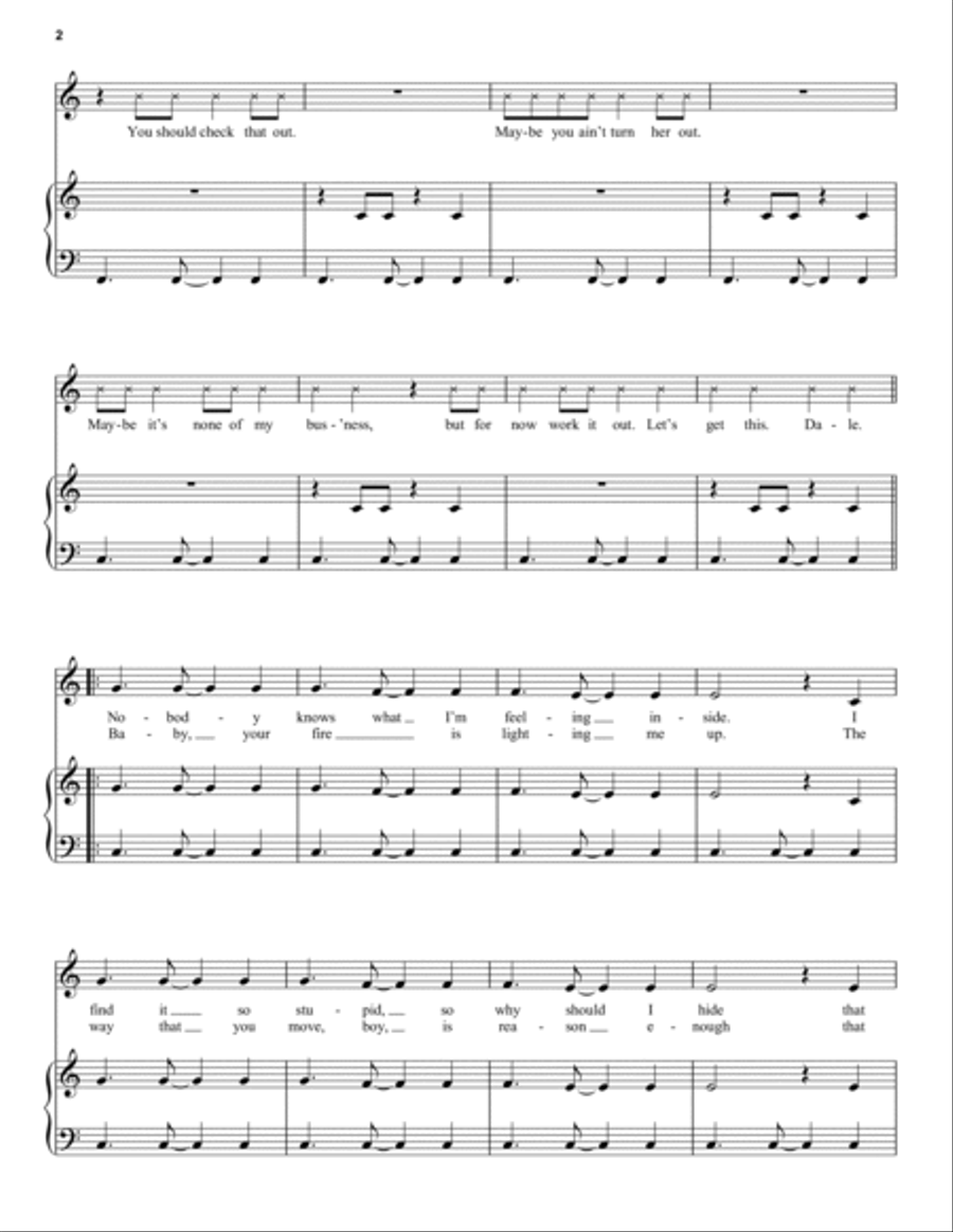 Dance Again (feat. Pitbull) Piano, Vocal, Guitar scores gallery preview page 2