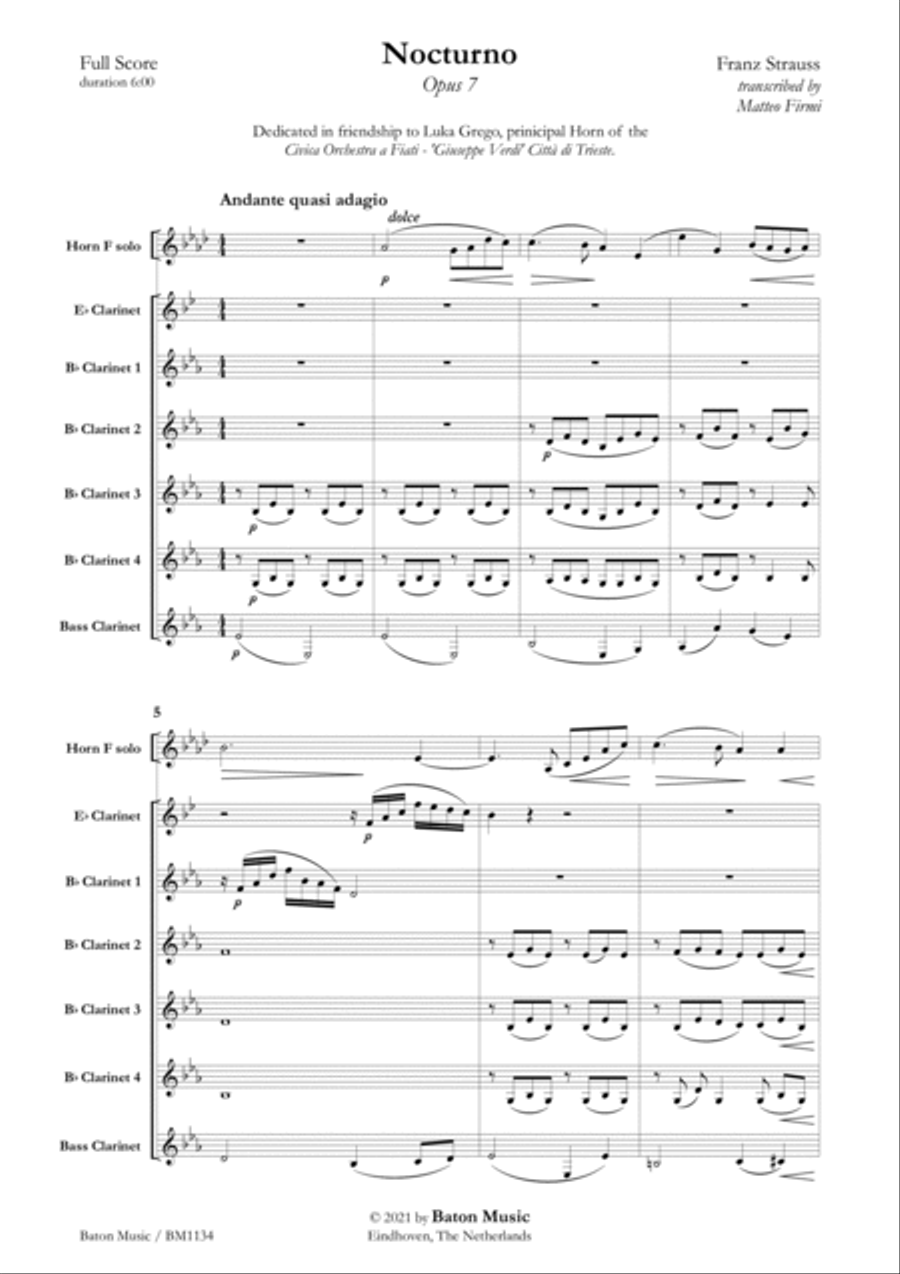 Nocturno Nocturno Clarinet Choir scores gallery preview page 2