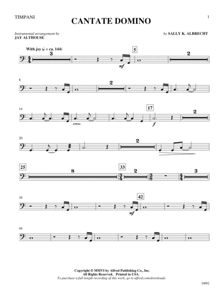 Cantate Domino: Timpani