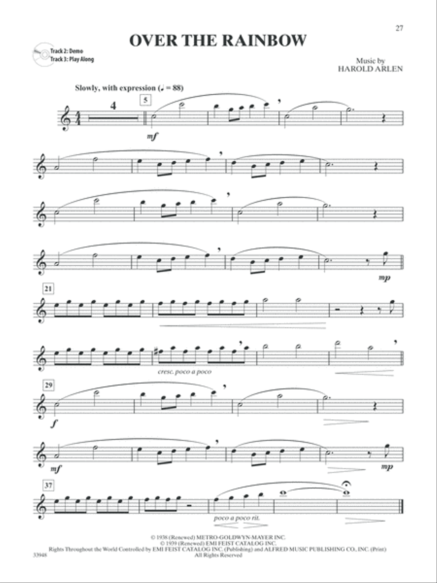 The Wizard of Oz Instrumental Solos Alto Saxophone scores gallery preview page 3