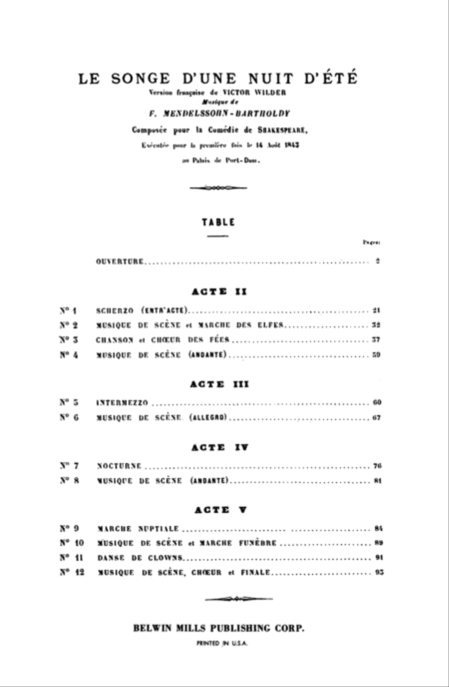 A Midsummer Night's Dream, Op. 61 Choir scores gallery preview page 9