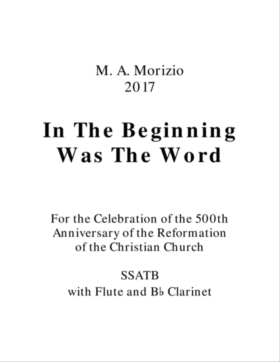 IN THE BEGINNING WAS THE WORD (SSATB) – John 1:1-18 SSATB scores gallery preview page 1