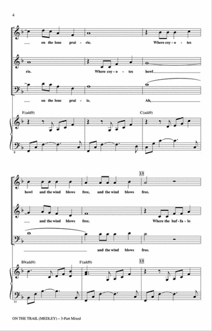 On the Trail (Medley) Choir scores gallery preview page 3