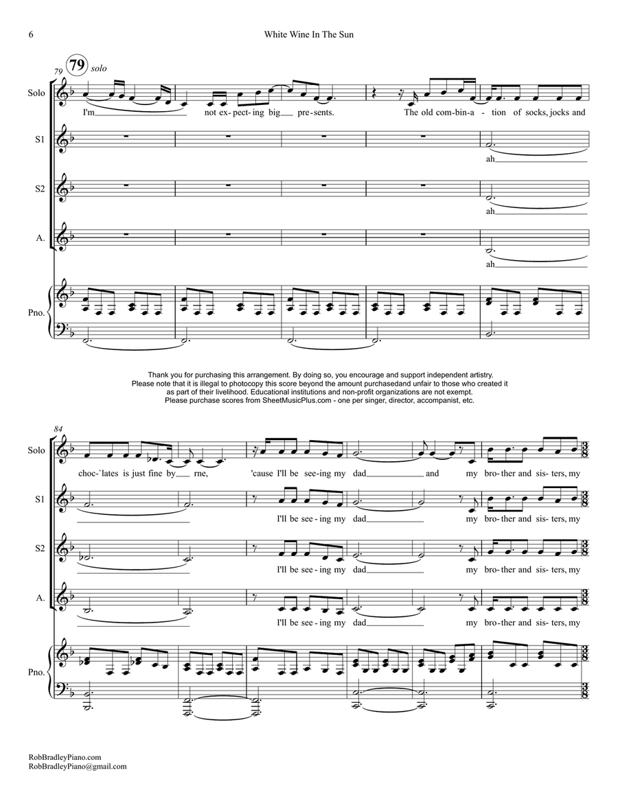 White Wine In The Sun White Wine In The Sun SSA scores gallery preview page 6