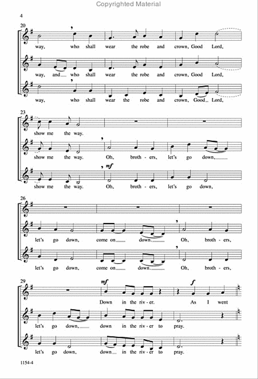 Down in the River to Pray - SSA Octavo SSA scores gallery preview page 3