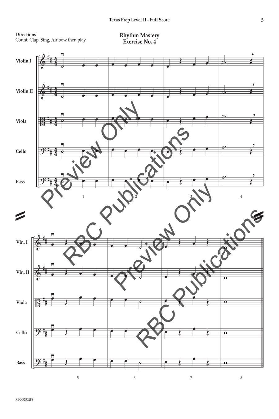 Texas Prep Level II (Score) Orchestra scores gallery preview page 4