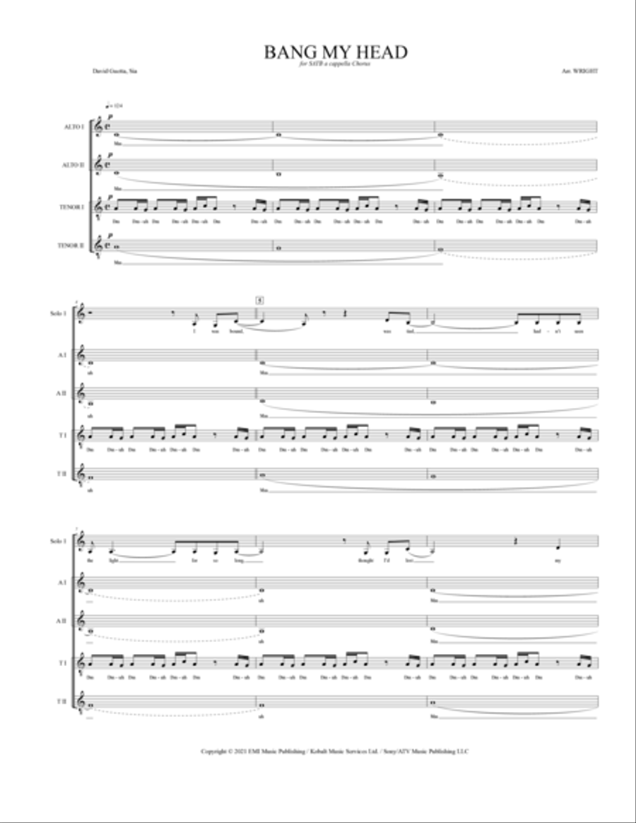 Bang My Head 4-Part scores gallery preview page 2