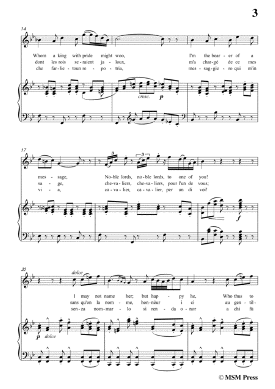 Meyerbeer-Nobles seigneurs,salut,from 'Les Huguenots',in B flat Major,for Voice and Piano image number null