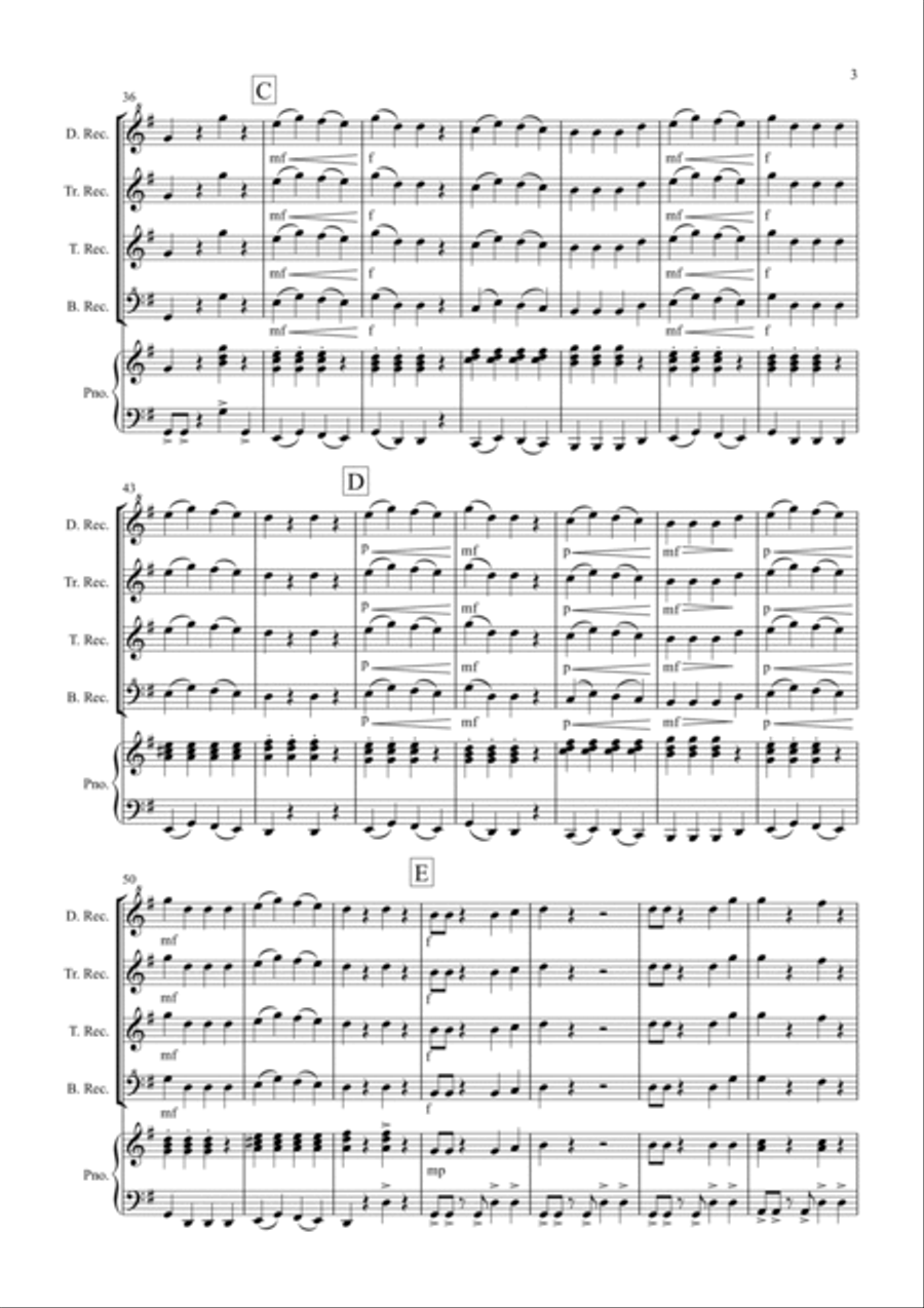Little Tango for Recorder and Piano Small Ensemble scores gallery preview page 3