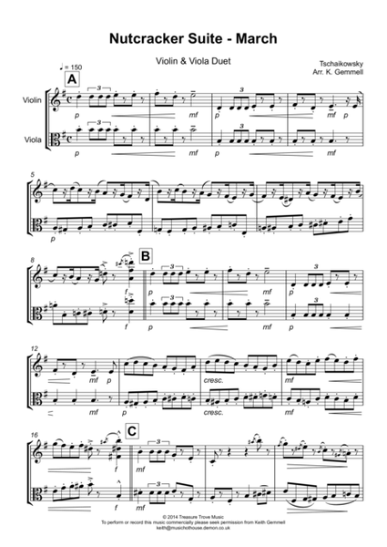 Nutcracker Suite - March: Violin & Viola Duet Duet image number null