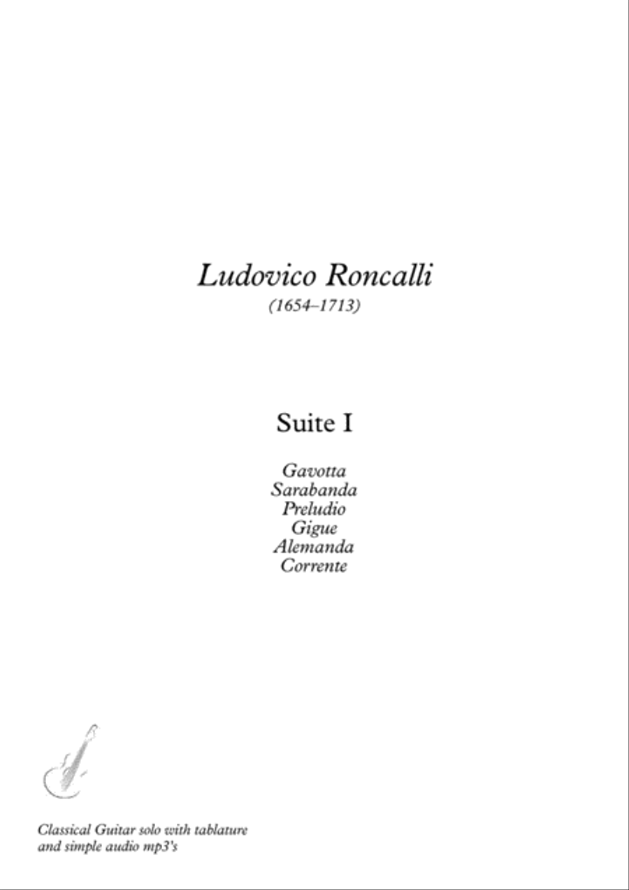 Baroque Guitar Suite 1 byRoncalli Acoustic Guitar scores gallery preview page 1